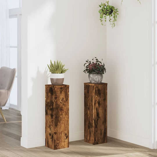vidaXL Plant Stands Wooden Beige 17cmx17cmx60cmcm. 2pcs