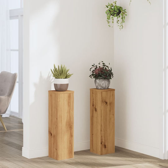 vidaXL Pflanzenständer Holz Beige 17cmx17cmx60cmcm. 2Stück