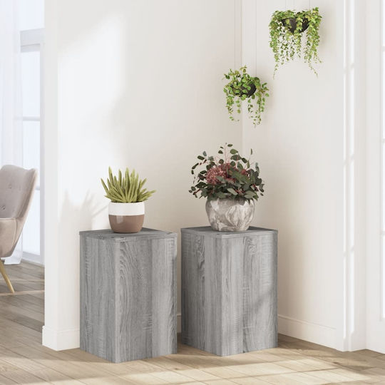 vidaXL Pflanzenständer Holz Grau 30cmx30cmx50cmcm. 2Stück