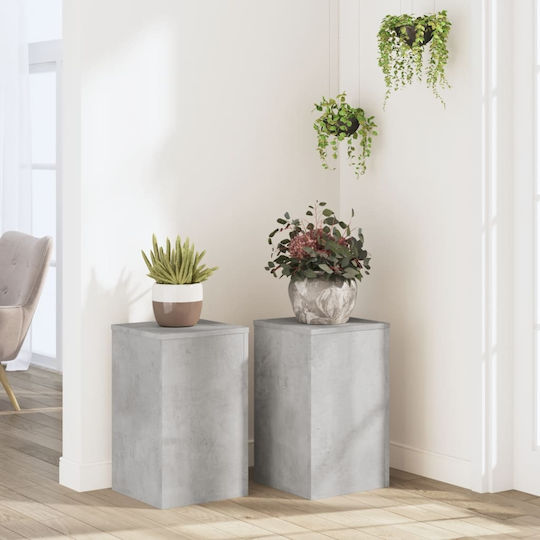 vidaXL Pflanzenständer Holz Grau 30cmx30cmx50cmcm. 2Stück