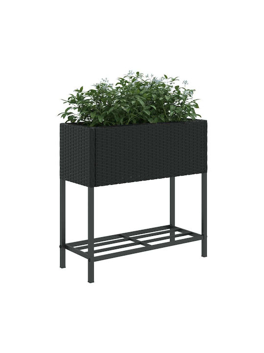 vidaXL Rafturi de grădină Set 2 Ghivece Plastice Black