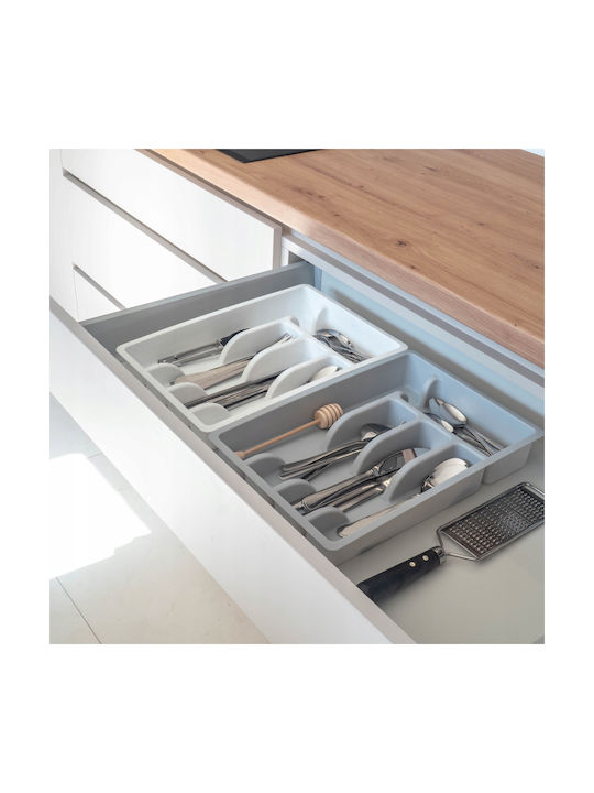 Kadax Plastic Insert Drawer Kitchen Organizer Cutlery White