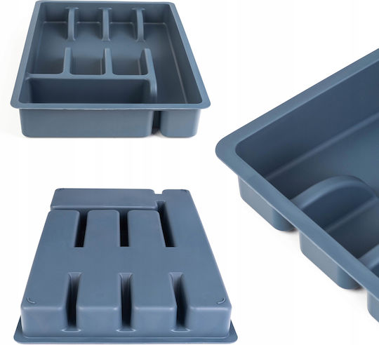Kadax Besteckeinsatz für Schubladen Kunststoff 36x25x5,5 cm Grau