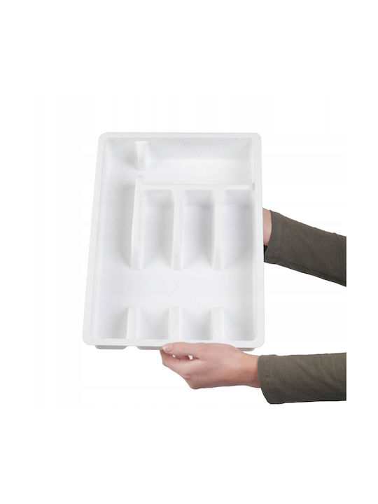 Kadax Plastic Insert Drawer Kitchen Organizer Cutlery White