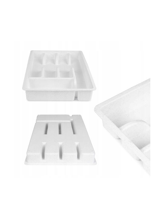 Kadax Plastic Insert Drawer Kitchen Organizer Cutlery White