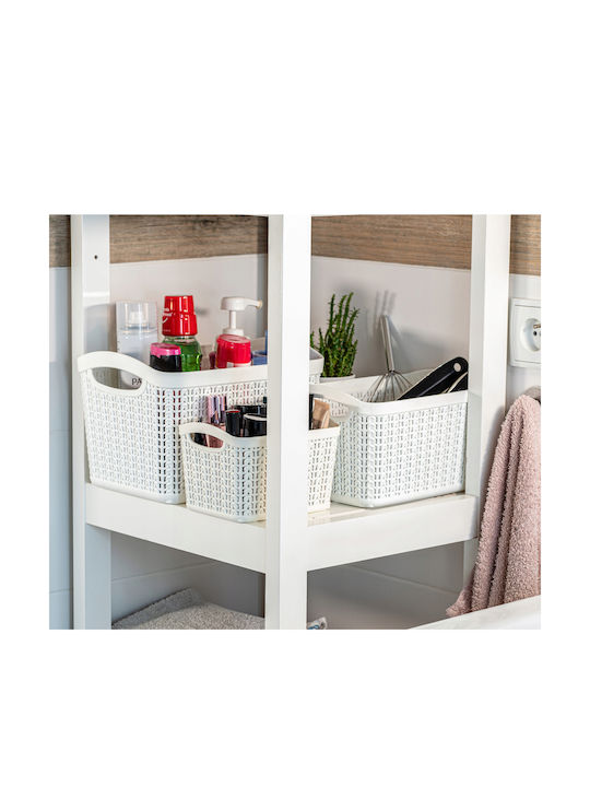 Kadax Storage Basket Plastic White 6.6lt 2pcs