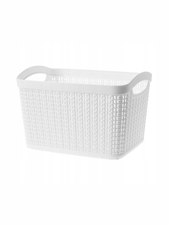 Kadax Storage Basket Plastic White 6.6lt 2pcs