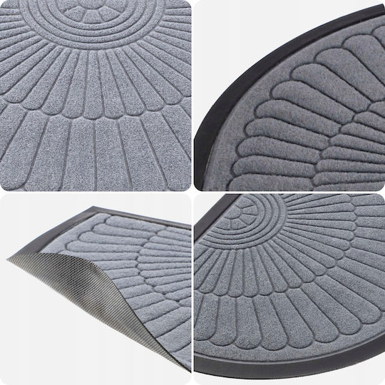 Kadax Entrance Mat Semicircular made of Rubber Beige 60x40cm