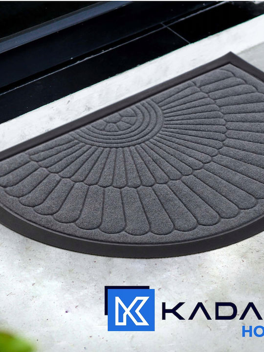 Kadax Πατάκι Εισόδου Ημικυκλικό από Καουτσούκ Μπεζ 60x40εκ.