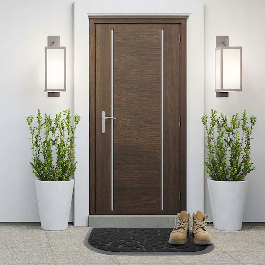 Kadax Covor de Intrare Semicircular din Cauciuc Bej 60x40buc