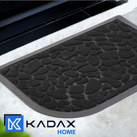 Kadax Covor de Intrare Semicircular din Cauciuc Bej 60x40buc