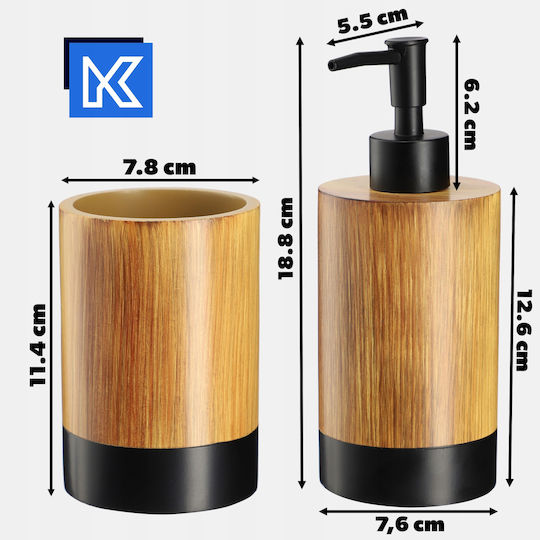Kadax Set Accesorii Pentru Baie Din Lemn Negru
