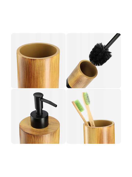 Kadax Wooden Black Bathroom Accessory Set