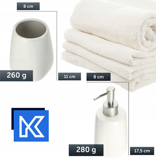 Kadax Комплект Аксесоари За Баня Керамика Бял