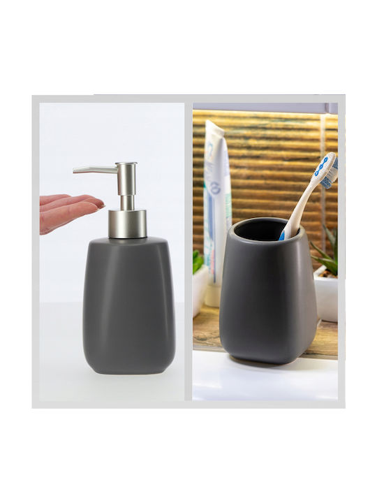 Kadax Kadax Ceramic Gray Bathroom Accessory Set
