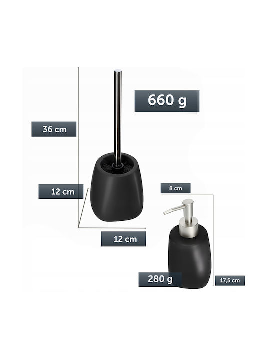 Kadax Set Accesorii Pentru Baie Ceramică Neagră
