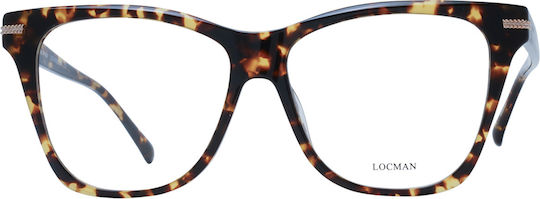 Locman Italy Plastic Eyeglass Frame Butterfly Brown LOCV008 DEM