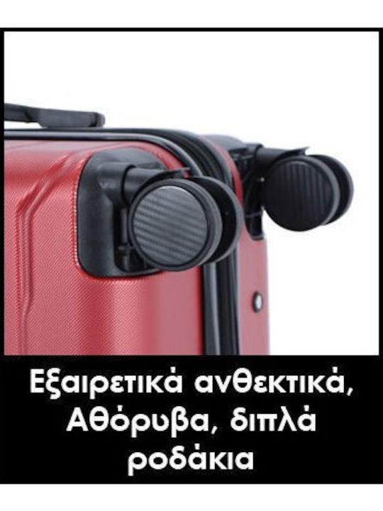 Lavor Large Hard Red Suitcase With 4 Wheels Height 75cm