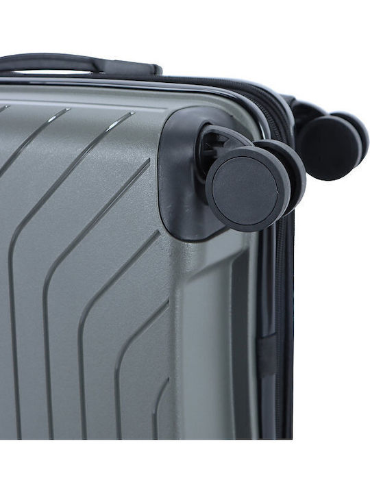 Lavor Cabin Hard Gray Suitcase with 4 Wheels Height 55cm