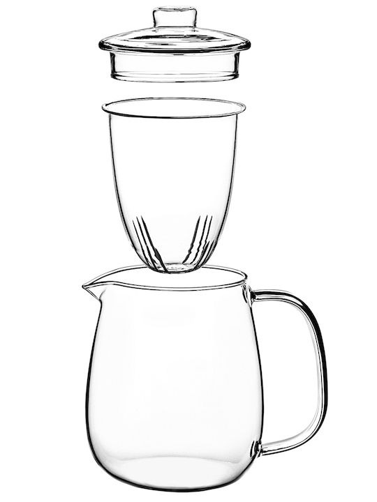 Kadax Ceainic cu Filtru Sticlă Transparent 600ml