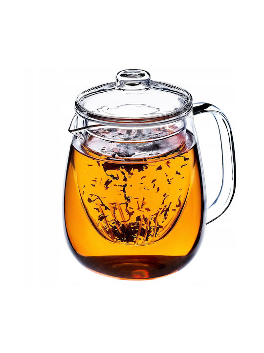 Kadax Ceainic cu Filtru Sticlă Transparent 600ml