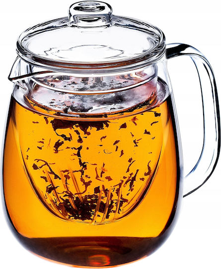 Kadax Τσαγιέρα με Φίλτρο Γυάλινη Διάφανη 600ml