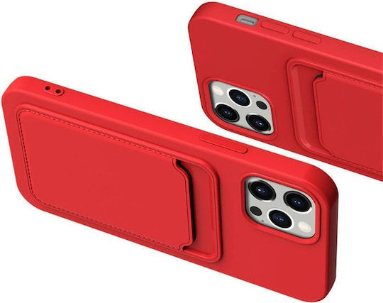 Hurtel Card Wallet Σιλικόνης Κόκκινο (Redmi Note 10 / 10s / Poco M5s)