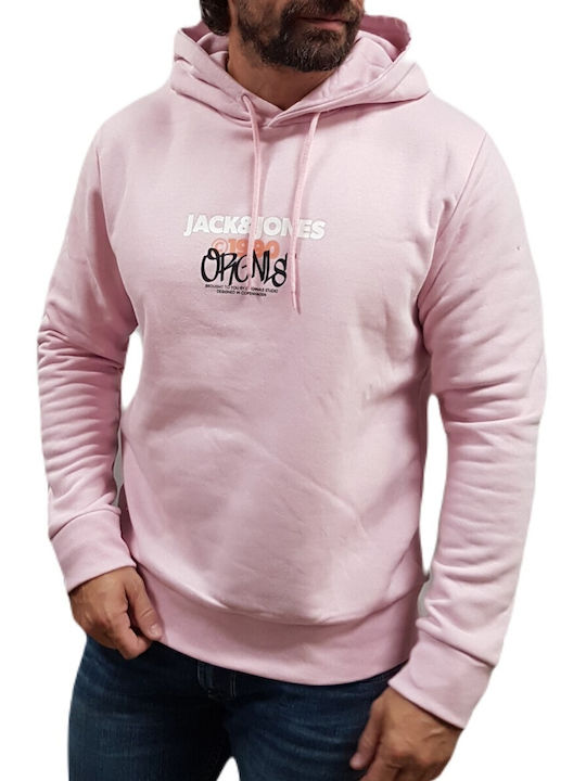 Jack & Jones Ανδρικό Φούτερ με Κουκούλα Fairy Tale - Pink