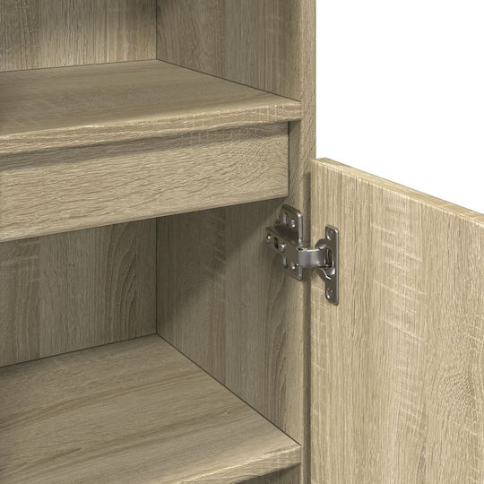 vidaXL Wall Hung Cabinet Bathroom Column Cabinet L30xD30xH100cm Sonoma