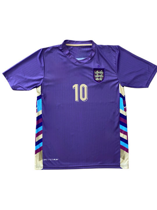 Bellingham England National Football Jersey Euro2024 Purple White Balón De Oro Unisex Fj161