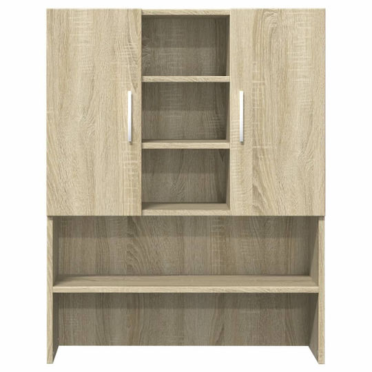 vidaXL Wall Hung Cabinet Bathroom Column Cabinet for Washing Machine Sonoma
