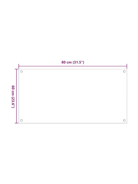 vidaXL Rectangular Glass Black Countertop 80x60cm 3315800 2 Pieces