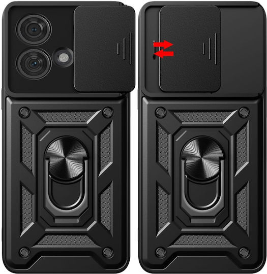 Techsuit Shield Umschlag Rückseite Kunststoff / Silikon Schwarz (Motorola Edge 40)