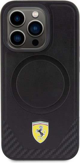 Ferrari 6.1" Back Cover Plastic Negru (iPhone 15 Pro)