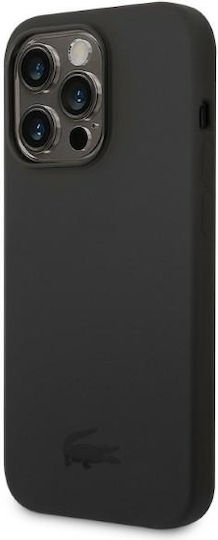 Lacoste Silicone Silicone Umschlag Rückseite Kunststoff / Silikon Schwarz (iPhone 14 Pro)