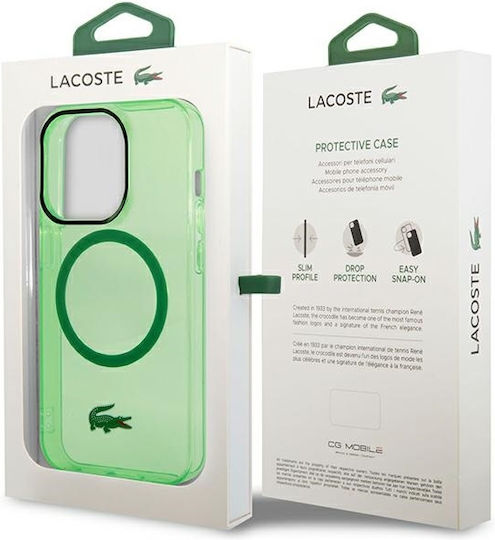 Lacoste Umschlag Rückseite Kunststoff Grün (iPhone 14 Pro Max)