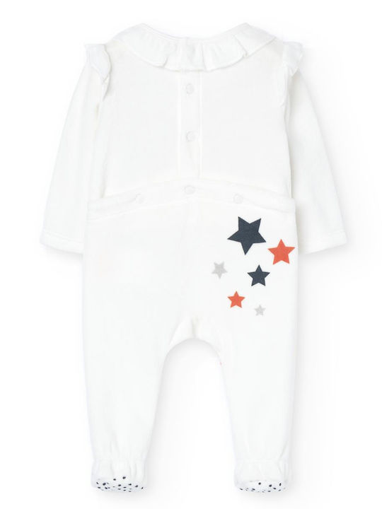 Boboli Baby Strampler Samt Off-white