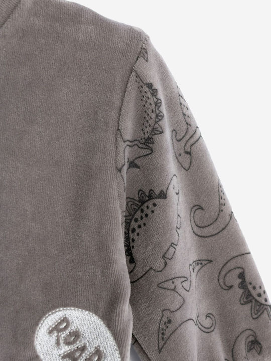 Funky Babystrampler Langärmliges Samt Gray