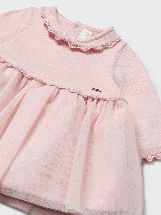 Mayoral Kids Dress Tulle Pink Bebé