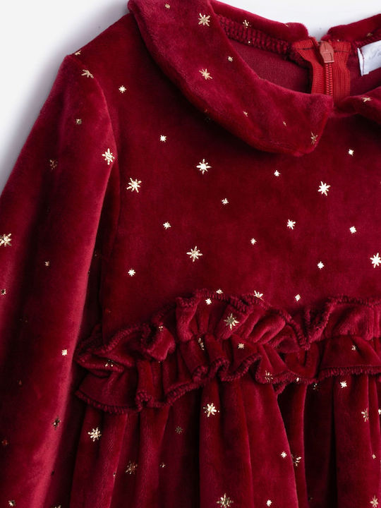 Funky Kids Dress Velvet Burgundy