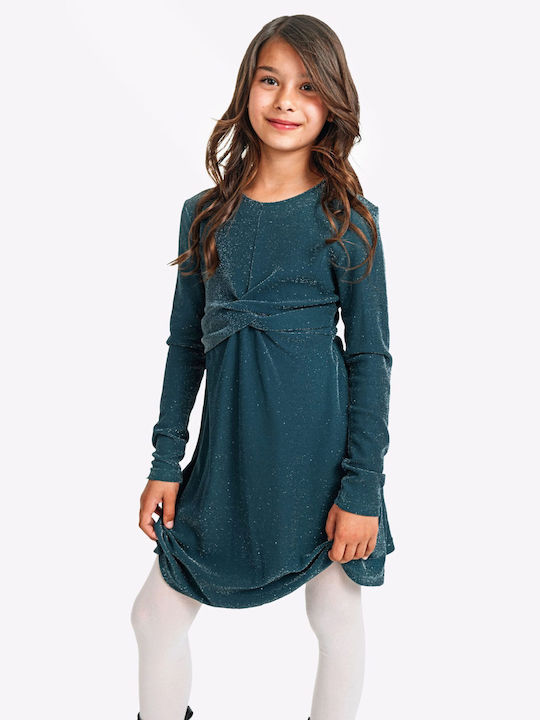 Funky Kids Dress Long Sleeve Blue