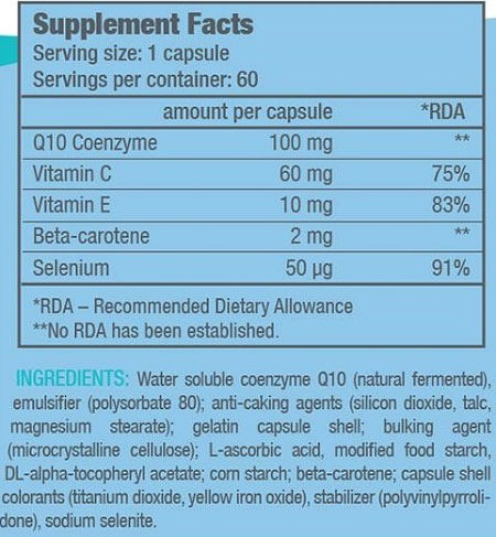 Biotech USA H2O Q10 with Vitamins & Selenium 60 caps