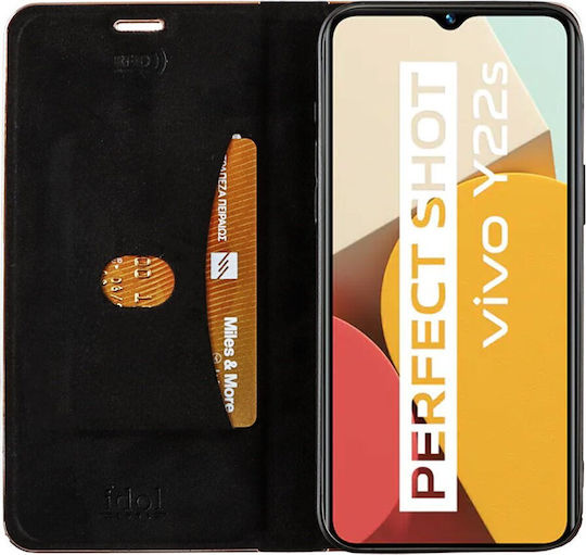 Idol 1991 Elite Book Piele artificială Negru (VIVO Y22, VIVO Y22s)