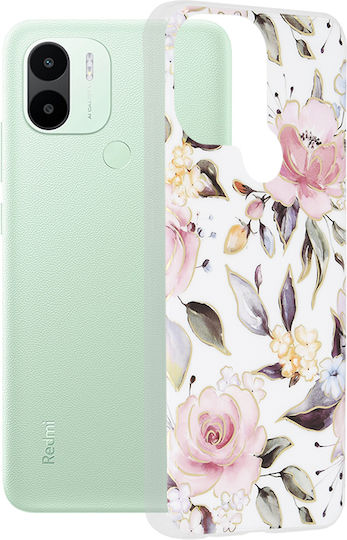 Techsuit Marble Umschlag Rückseite Silikon Weiß (Redmi A1+ / A2+)