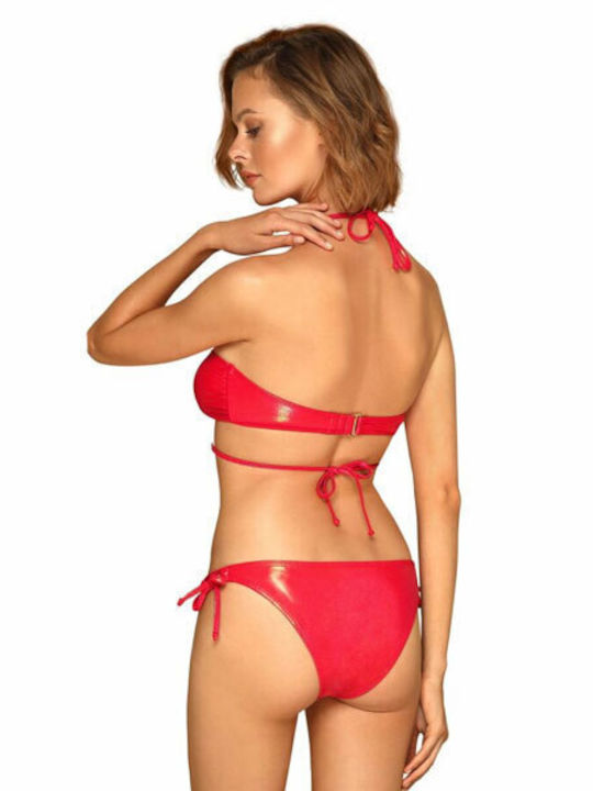 Obsessive Bikini Set Top & Slip Bottom Coralya Red