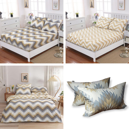 Casa Colori Sheet Double with Elastic 140x200+30cm. Gray