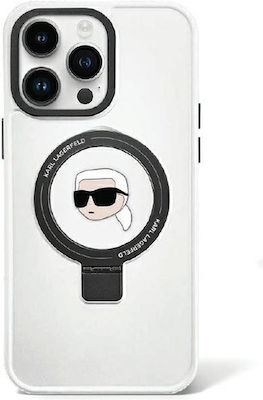 Karl Lagerfeld Karl Head Magsafe Plastic Back Cover White (iPhone 15 Pro Max)