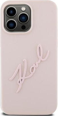 Karl Lagerfeld Plastic Back Cover Pink (iPhone 15 Pro)