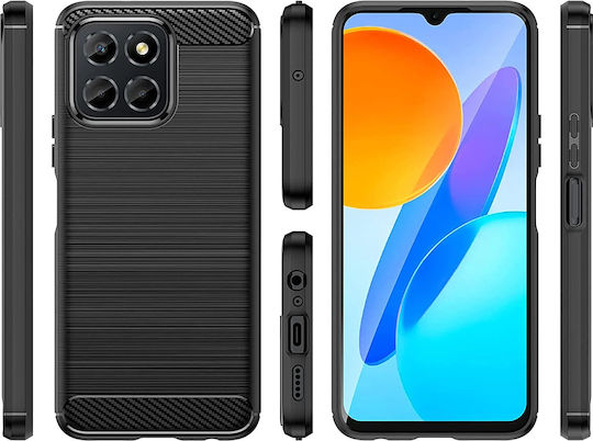 Techsuit 5G 70 Lite Techsuit Carbon Back Cover Σιλικόνης Μαύρο (Honor X6)
