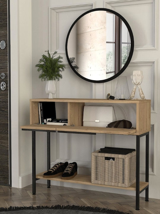 Suzy Wooden Console with Mirror Sapphire Oak L90xW29.6xH76cm